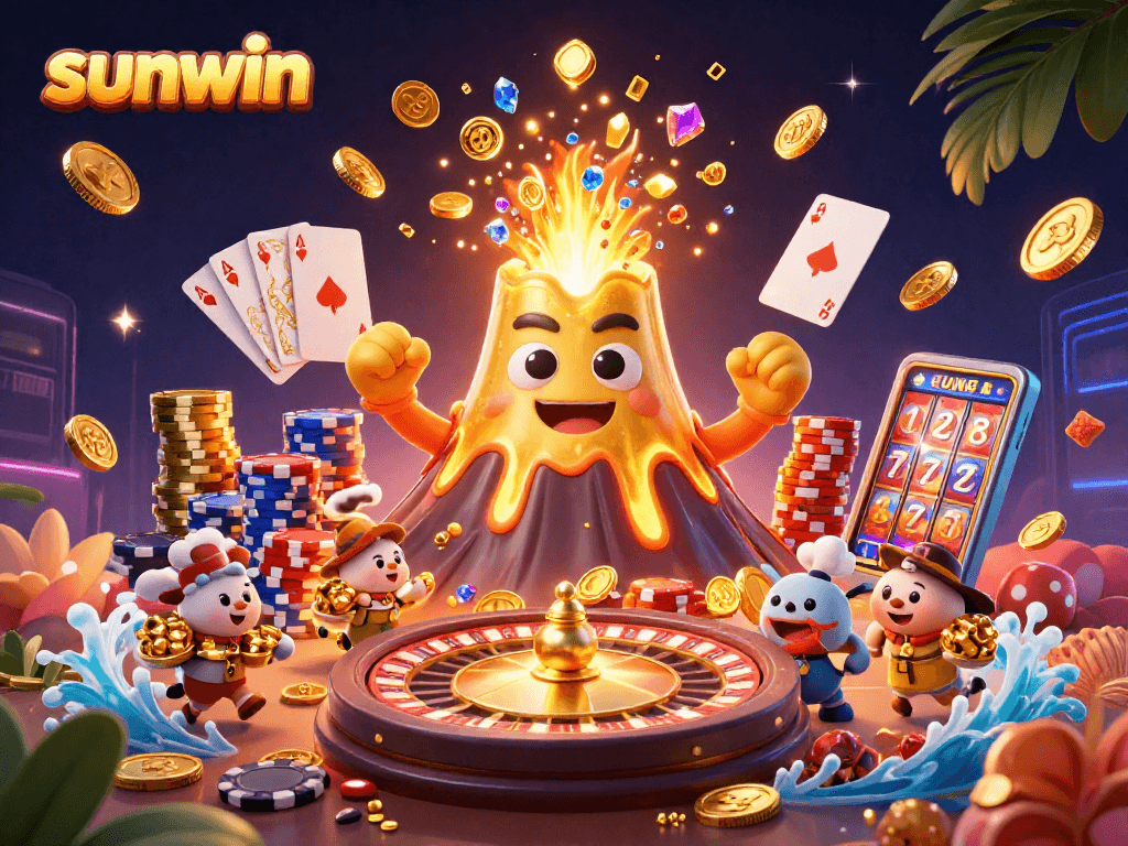 Experience sunwin's thrilling casino adventure with vibrant characters and dynamic elements.