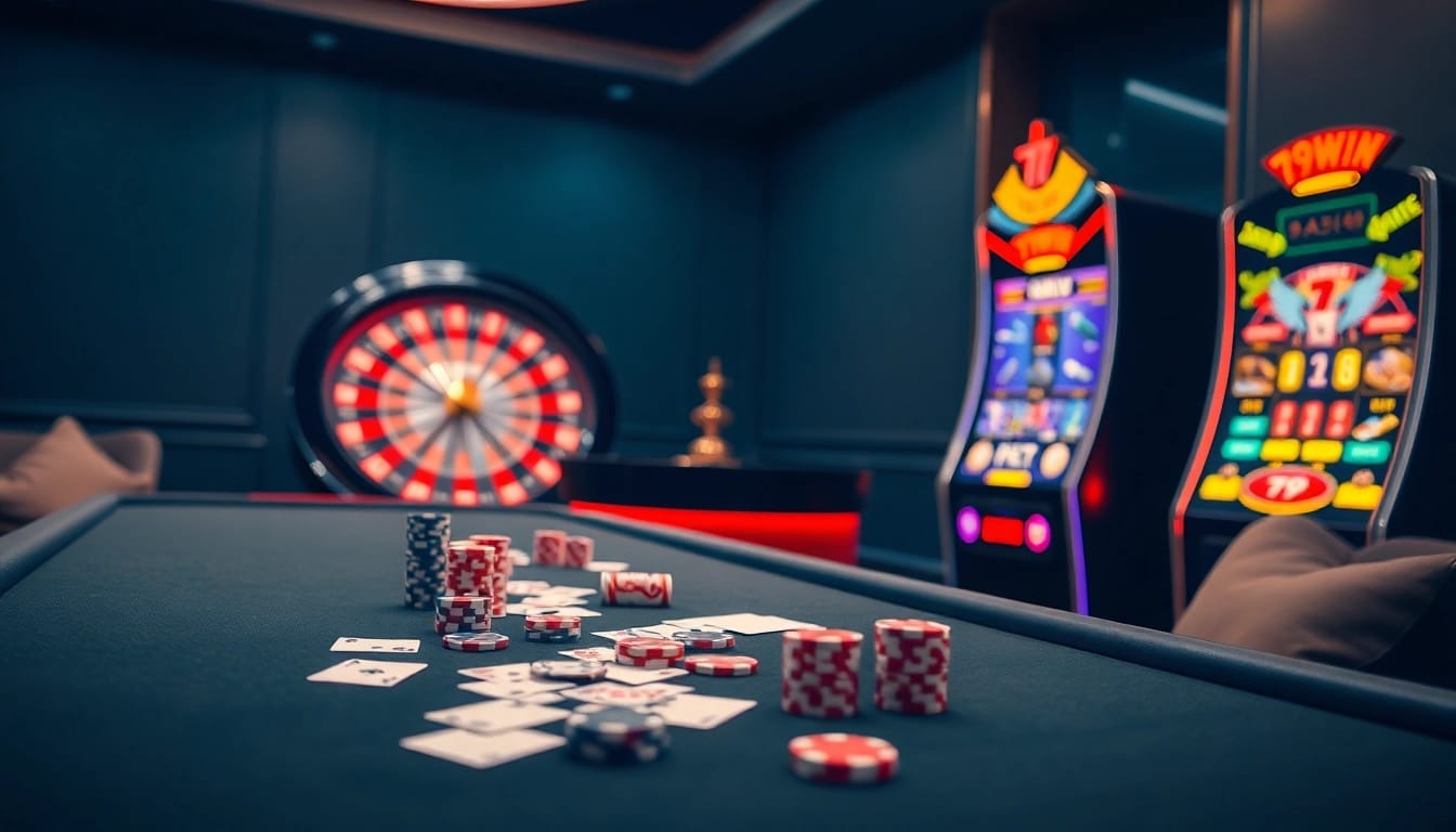 Experience thrilling gambling at 79win with vibrant casino tables and exciting slot machines.