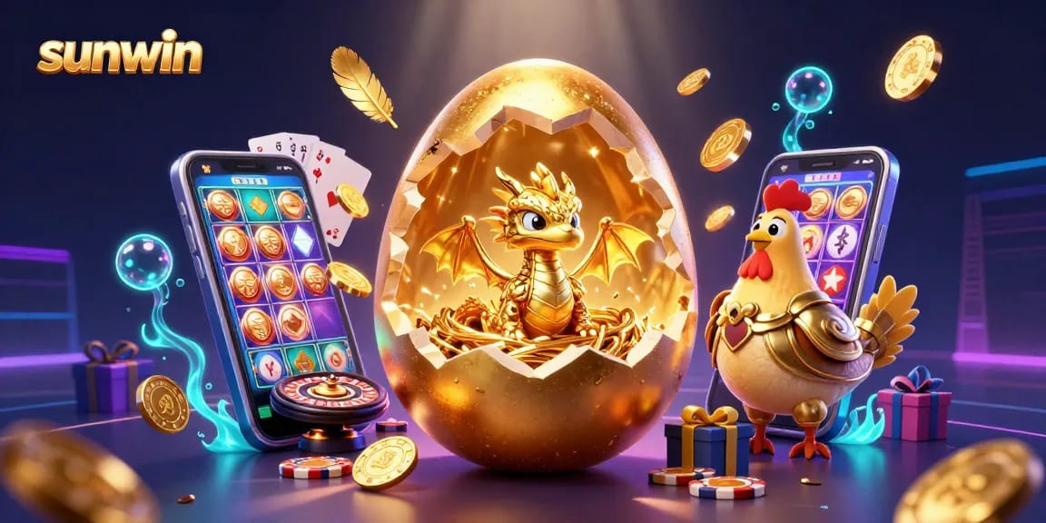 Win big with sunwin's colorful slot game featuring a golden dragon and poker chips!