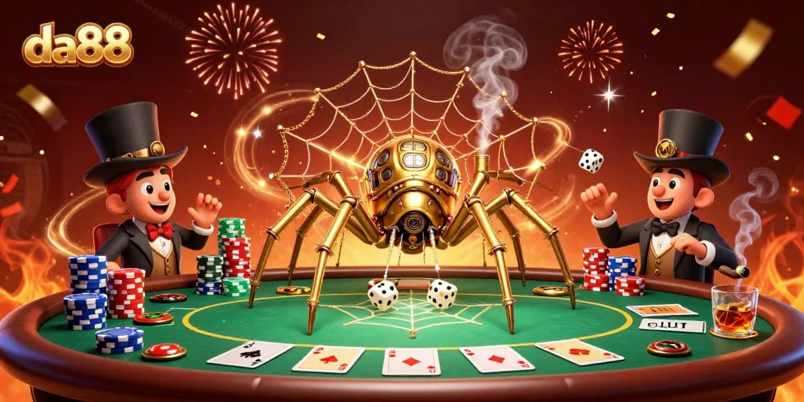 Experience thrilling poker action with da88 as the golden spider weaves its web of luck.