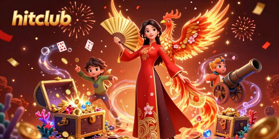 Engage with hitclub's vibrant casino world, filled with gold coins, cherry blossoms, and 3D characters.