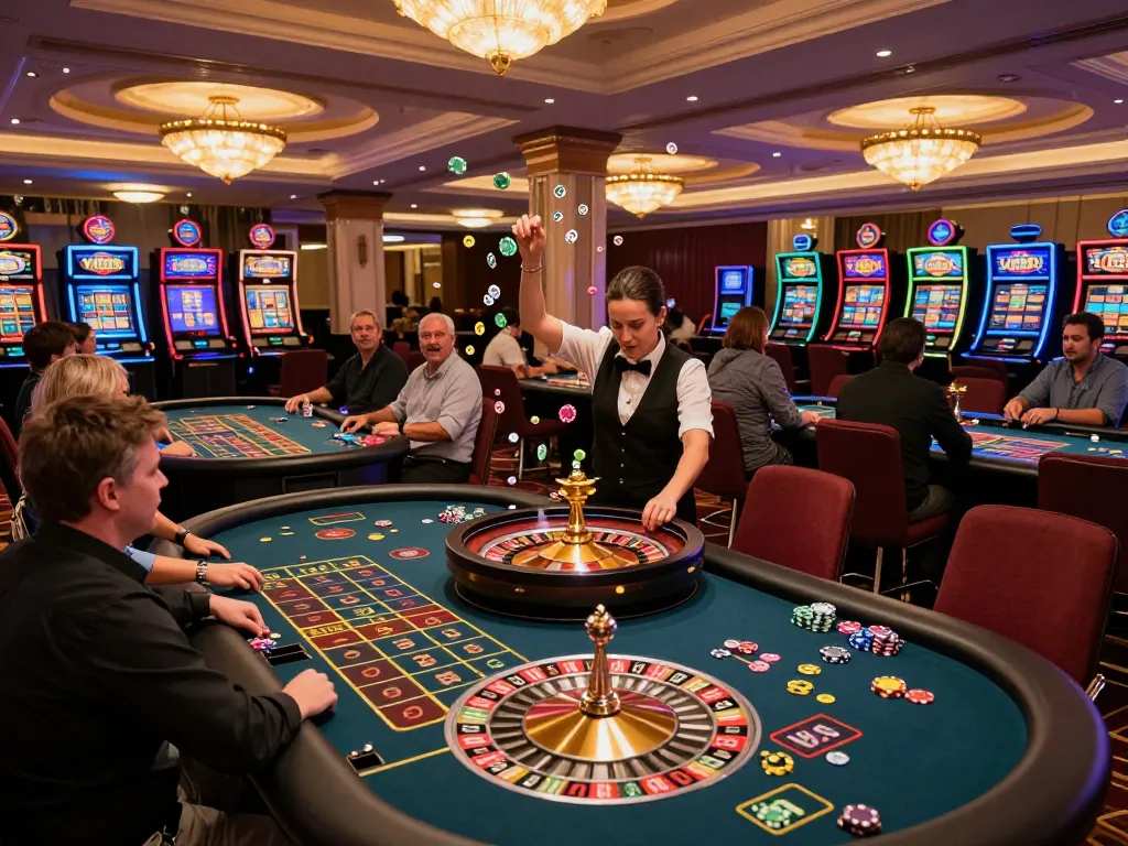 Players enjoying thrilling roulette action at vk88 casino with vibrant ambiance and excitement