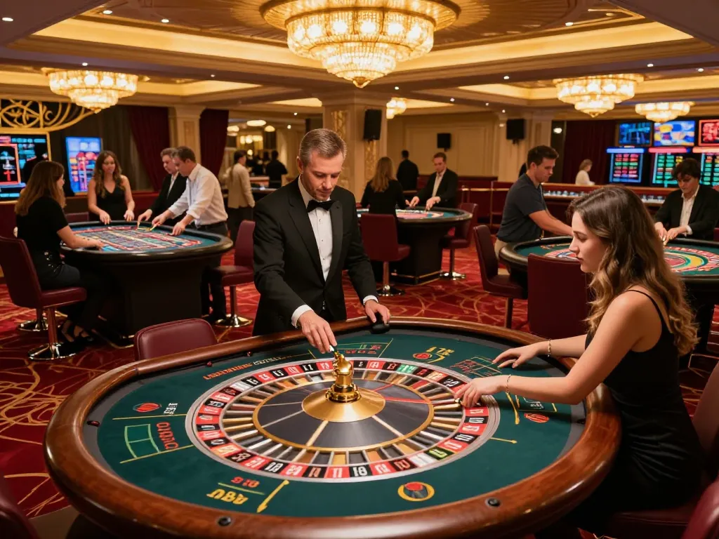 Experience the thrill of roulette gameplay at https://88bet.zone/ with players placing bets and focused dealers.
