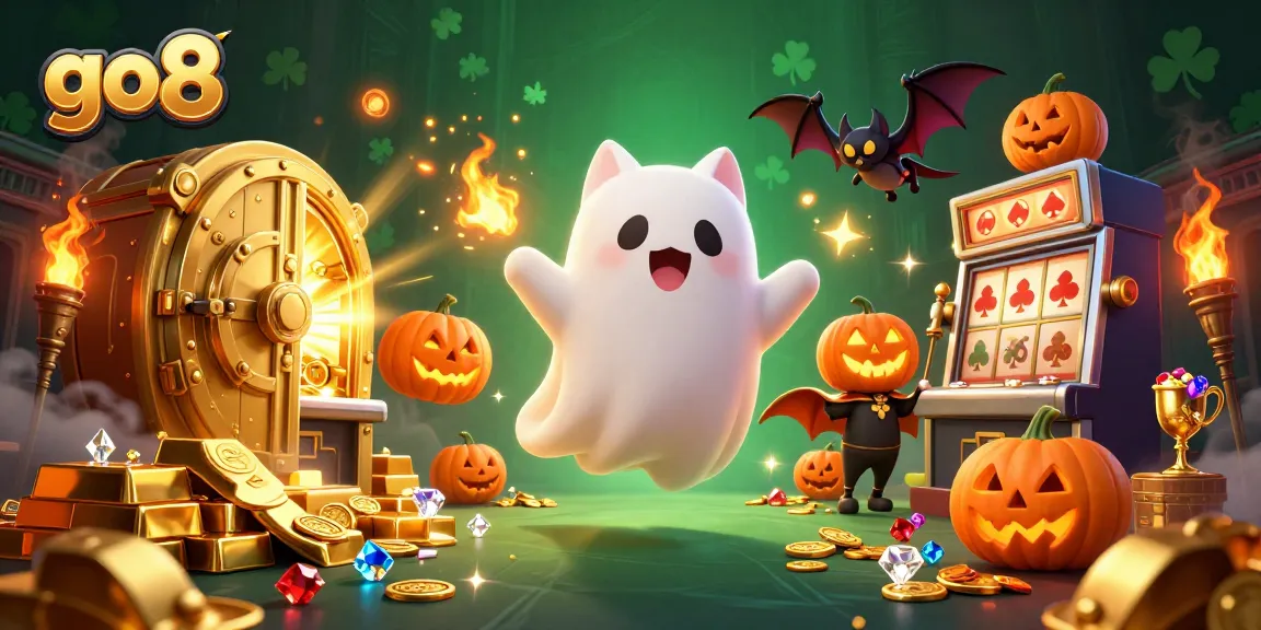 Experience excitement with go8's thrilling jackpot slots featuring vibrant cartoon characters and atmospheric effects