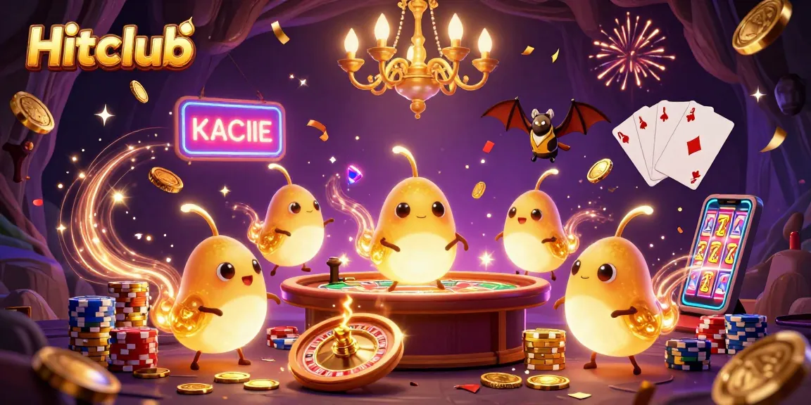 Experience exciting fun at Hitclub's vibrant casino with glowing characters and dynamic games.