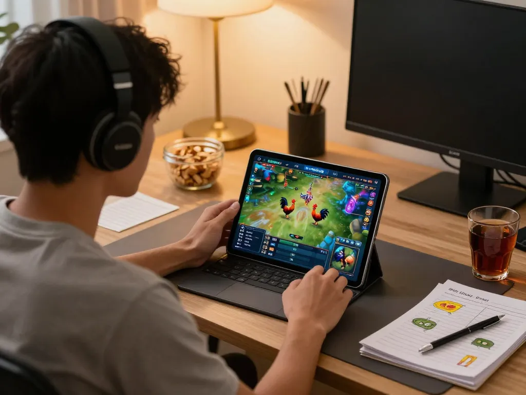 Engage in đá gà trực tiếp wala88 through an immersive online gaming setup.