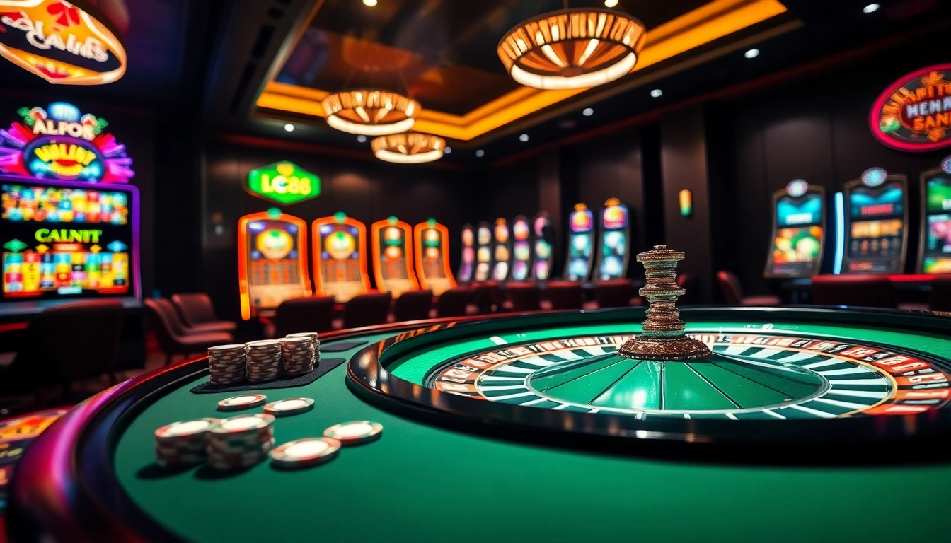 Experience high-stakes excitement at LC88 while playing at vibrant casino tables and engaging with slot machines.