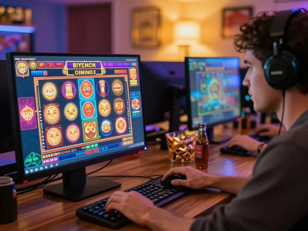 Hitclub player engaged in an exciting online slot game showcasing vibrant graphics and immersive gameplay