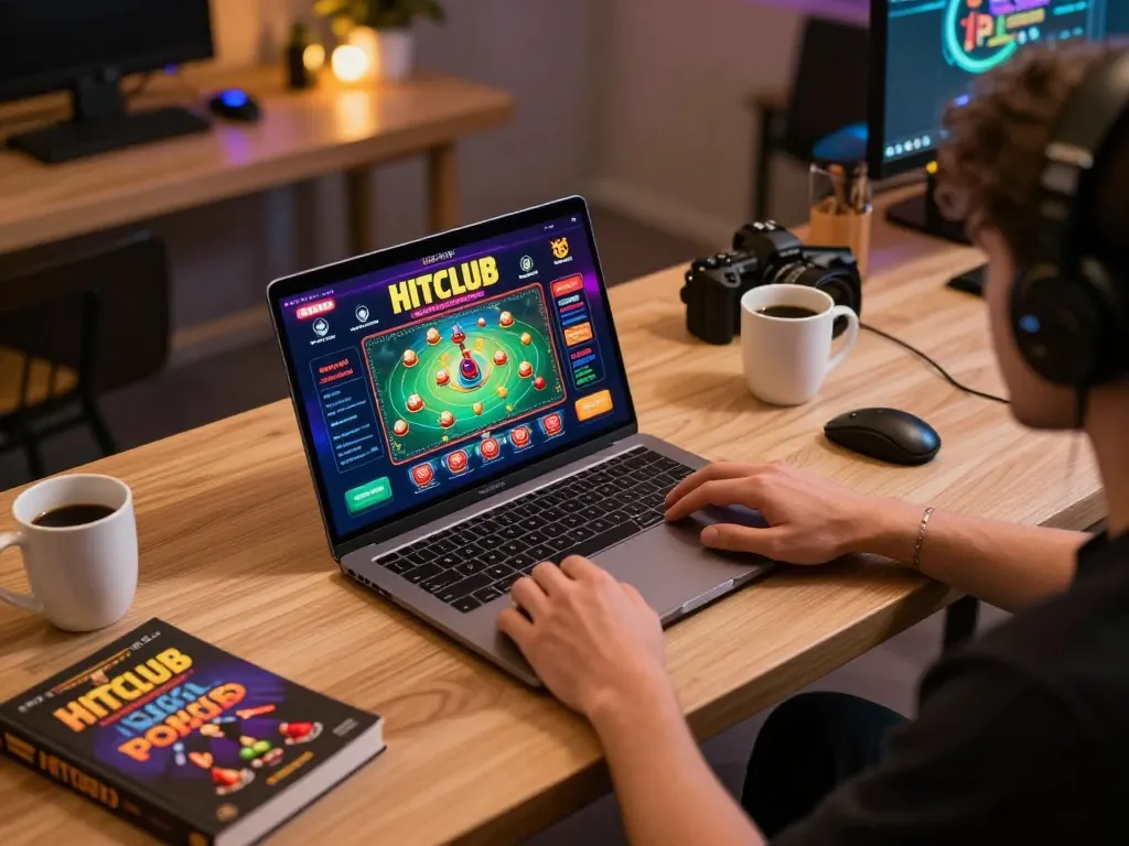 Engaging moment of a player strategizing their next move on Hitclub during online gambling.
