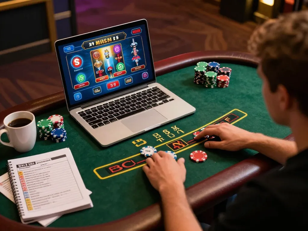 SV368 user engaged in high-stakes blackjack gameplay, showcasing online gambling excitement.