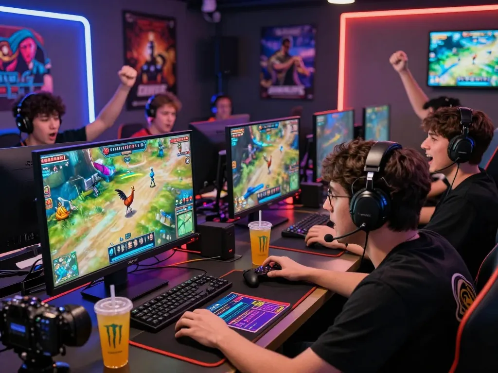 Engaged players at https://bj388.my enjoying live cockfighting bets in a vibrant gaming room, showcasing excitement and modern betting technology.