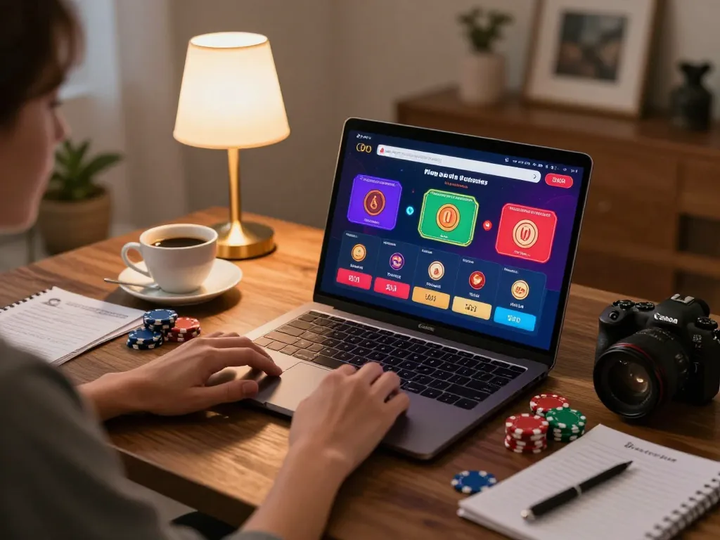 Engaging in online gaming with go8 app displayed, highlighting a vibrant casino experience.