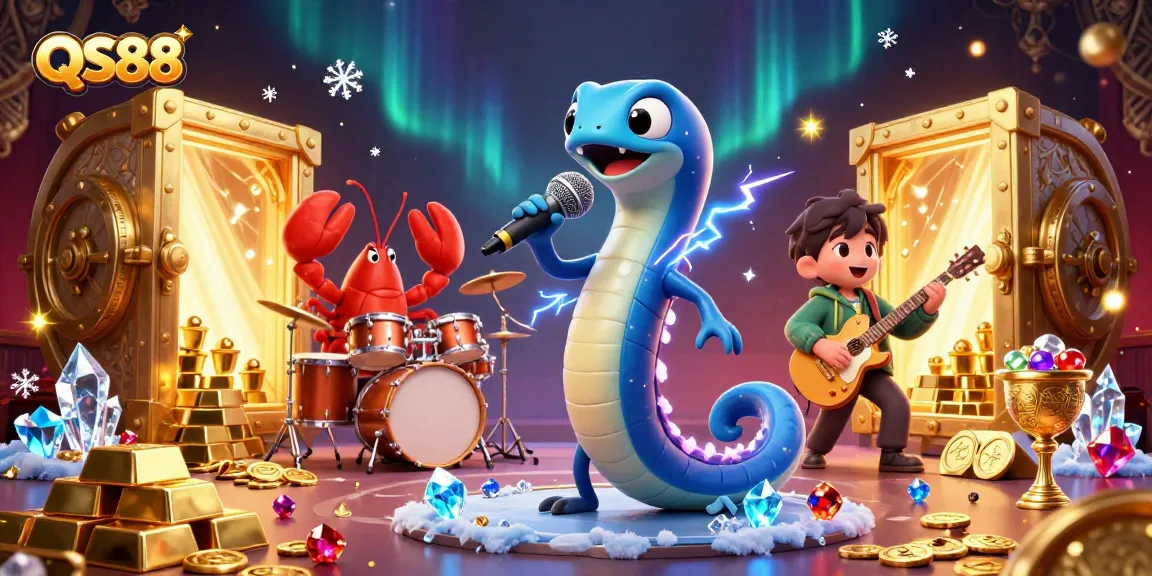 Experience thrilling casino action with QS88 in this vibrant underwater illustration.
