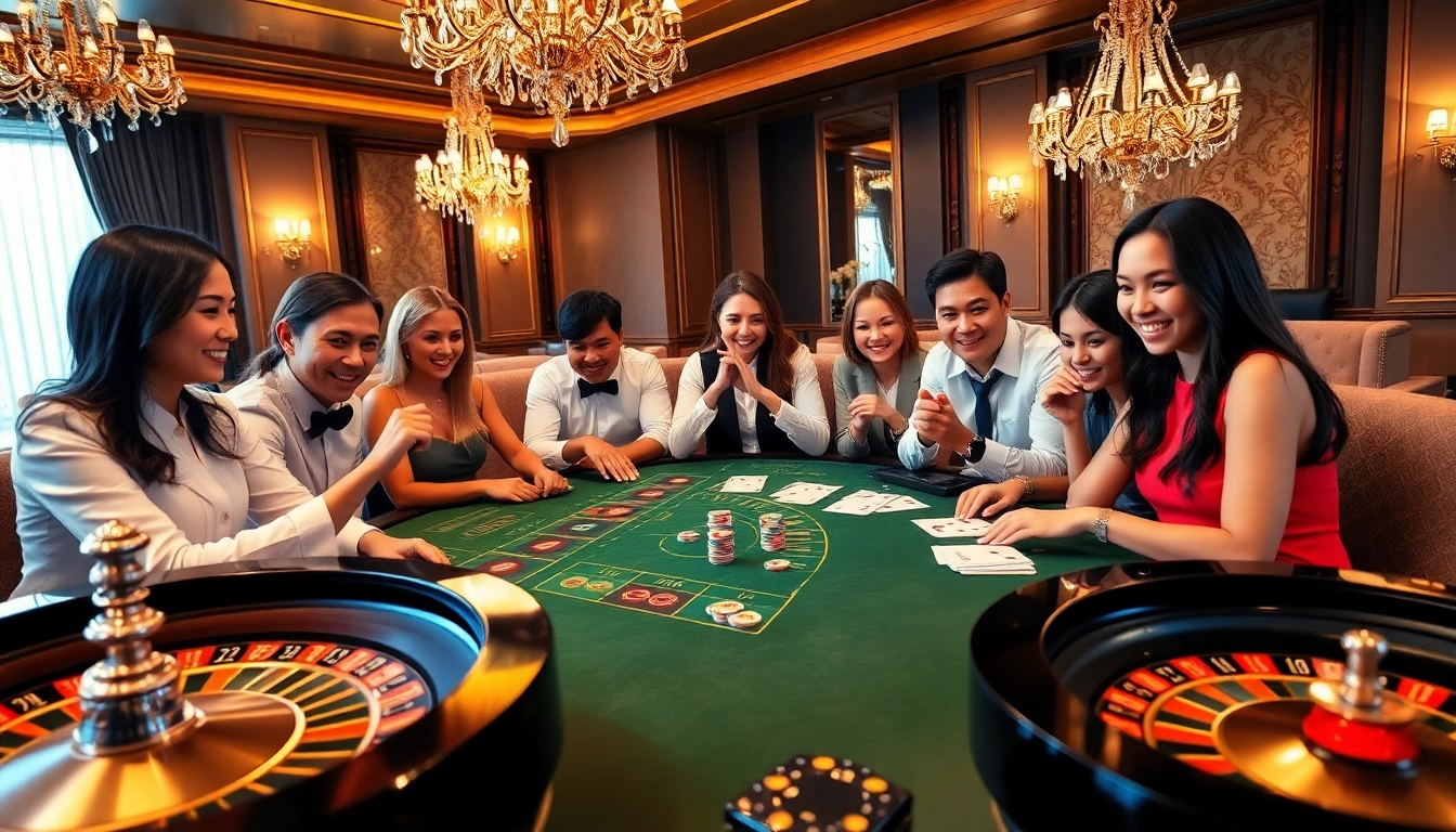 Experience the excitement of MM88 at a luxurious casino table filled with poker chips and eager players.