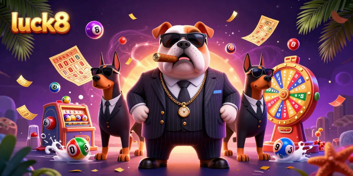Experience the thrill at luck8 with colorful lottery elements and a dynamic mafia theme.