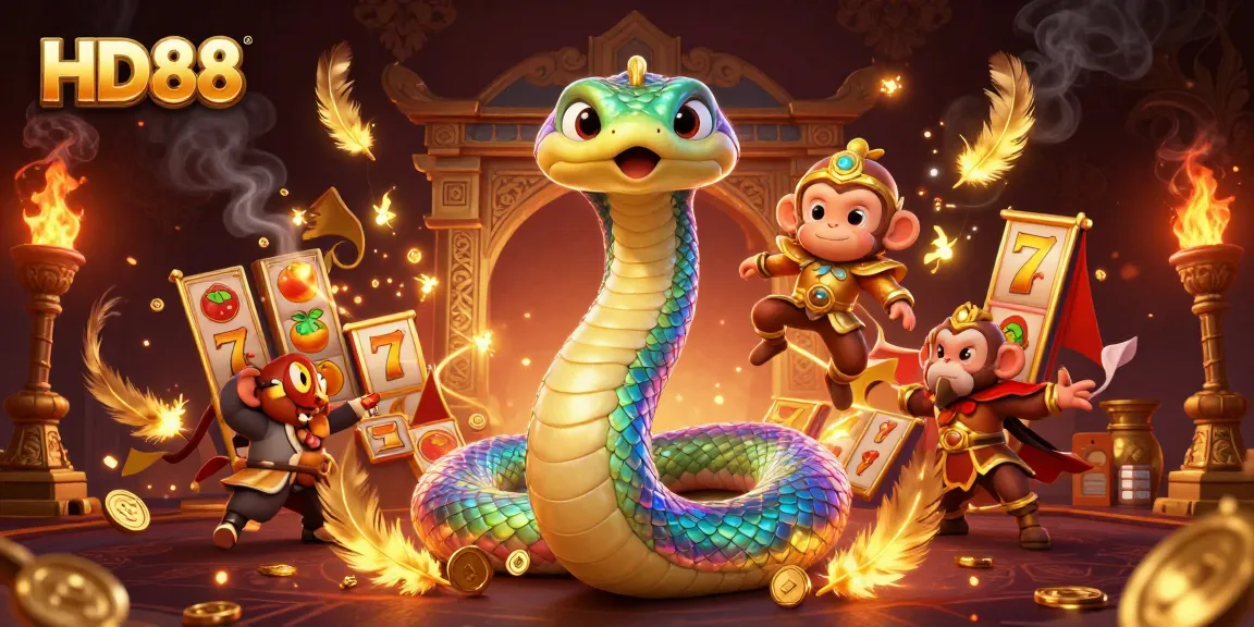 Engage with HD88's dynamic slots experience featuring vibrant characters and gold coins.