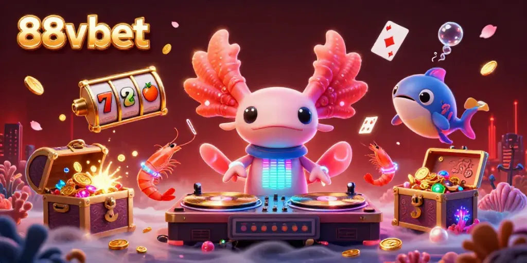 Experience thrilling gameplay at 88vbet with colorful underwater casino elements and lively characters.