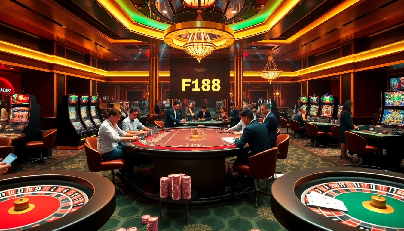 Experience the thrill of F168 as players engage in vibrant casino games with high-stakes action.