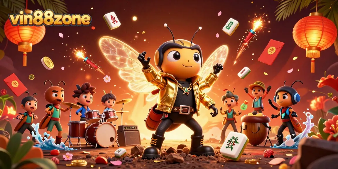 Experience thrilling gameplay at vin88zone with a vibrant casino-themed digital illustration.