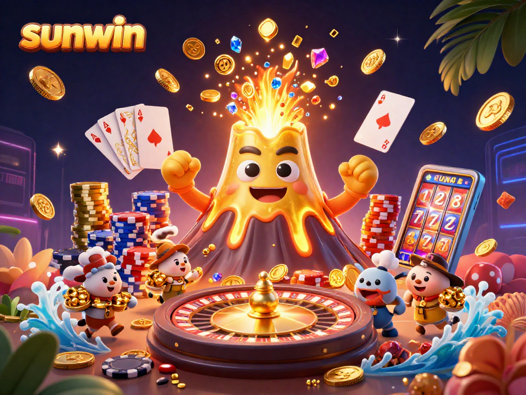 Experience sunwin's thrilling casino adventure with vibrant characters and dynamic elements.