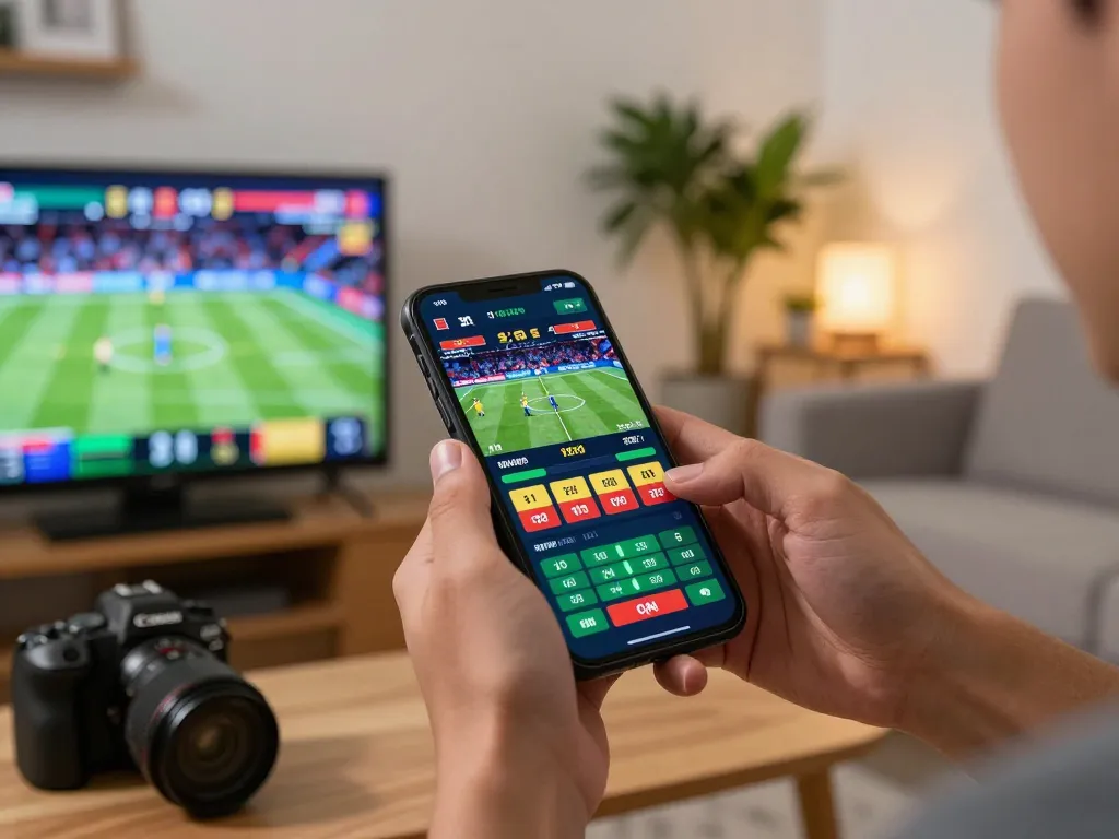 Place your bets with vt888 on a smartphone during a thrilling live sports event.