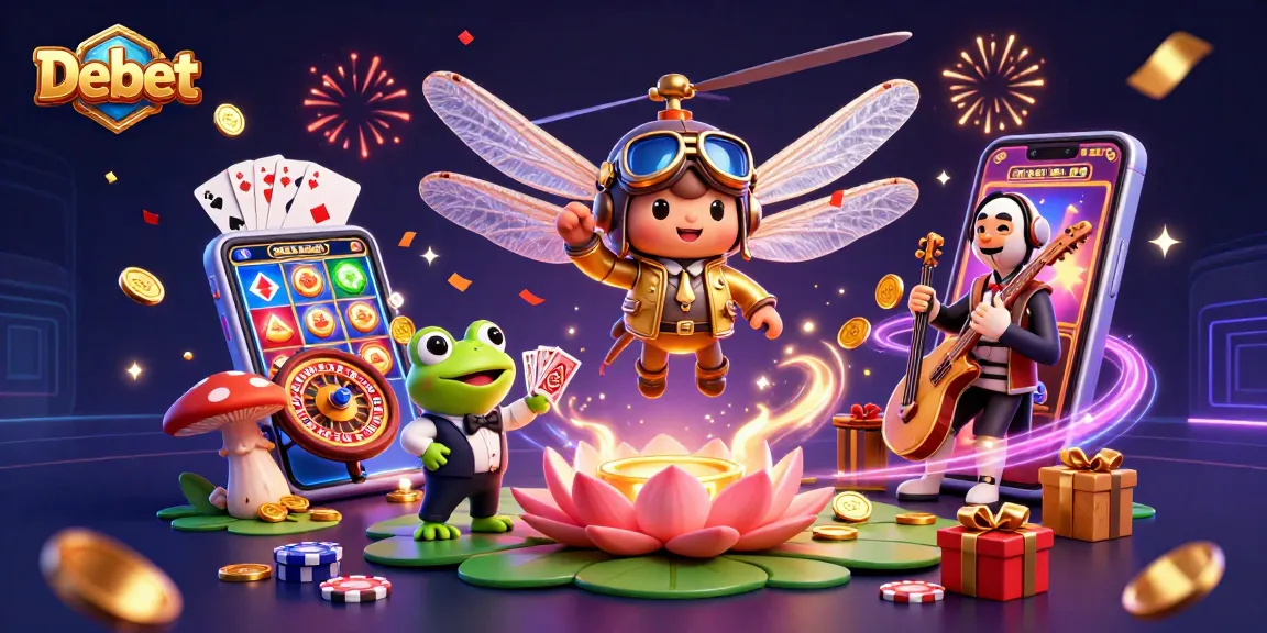 Experience thrilling games at Debet with colorful slots, dazzling cards, and lively entertainment.
