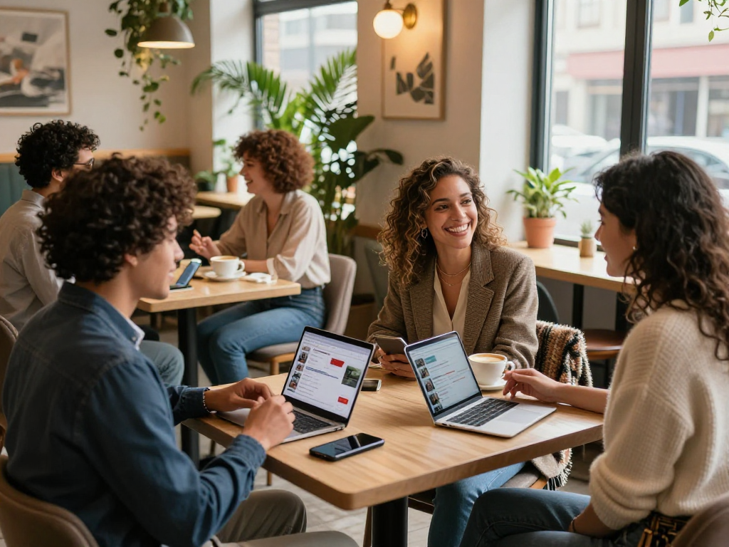 Singles engaging in connections at f168.com, cozy café atmosphere fostering relationships.