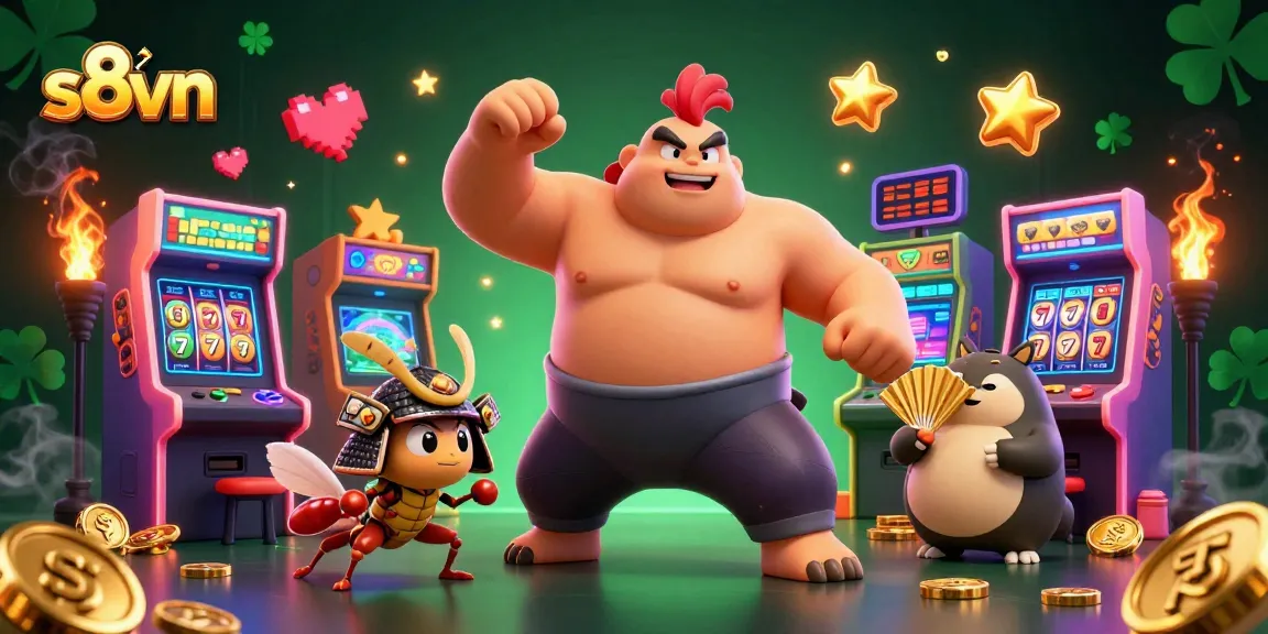 Engage with the dynamic gaming scene featuring s8vn with powerful characters and vibrant casino elements.