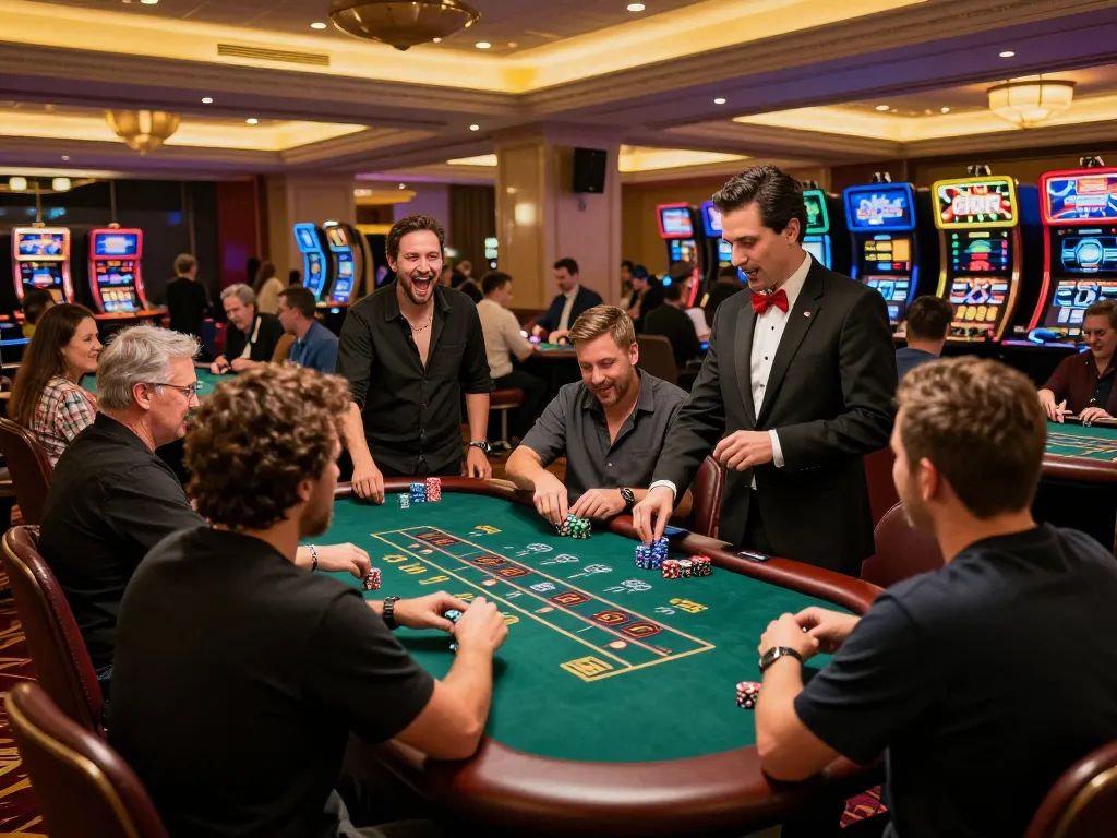 Players engaging in a thrilling blackjack game at KONG 88 casino showcasing vibrant atmosphere and exciting gameplay.