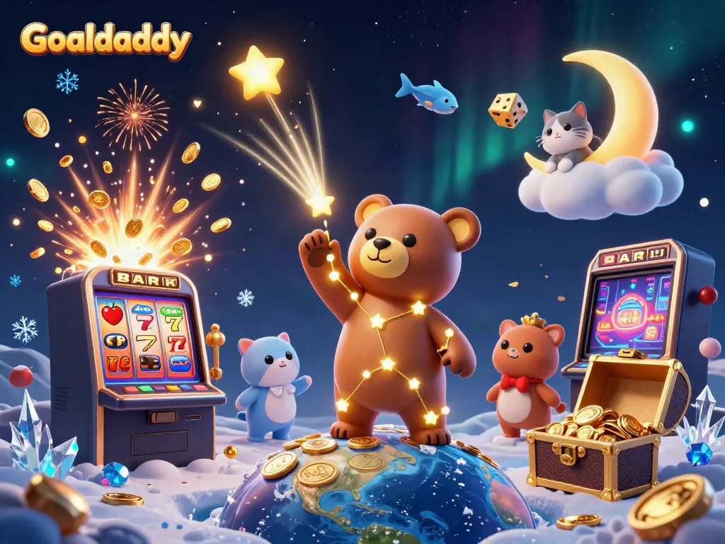 Experience the thrill of Goaldaddy as a constellation bear scoops up coins amidst a casino explosion of excitement.