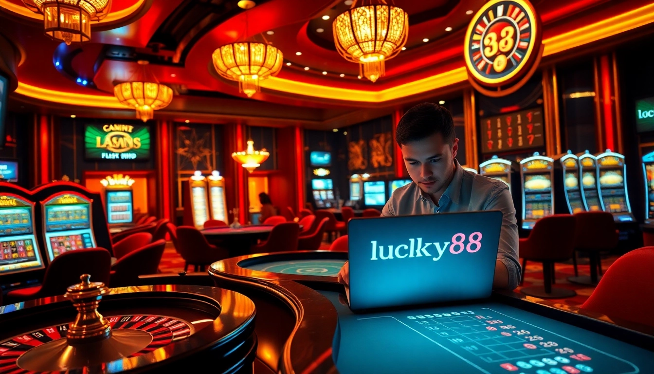 Engage with Link vào lucky88 exciting online gambling experiences at a vibrant casino atmosphere.
