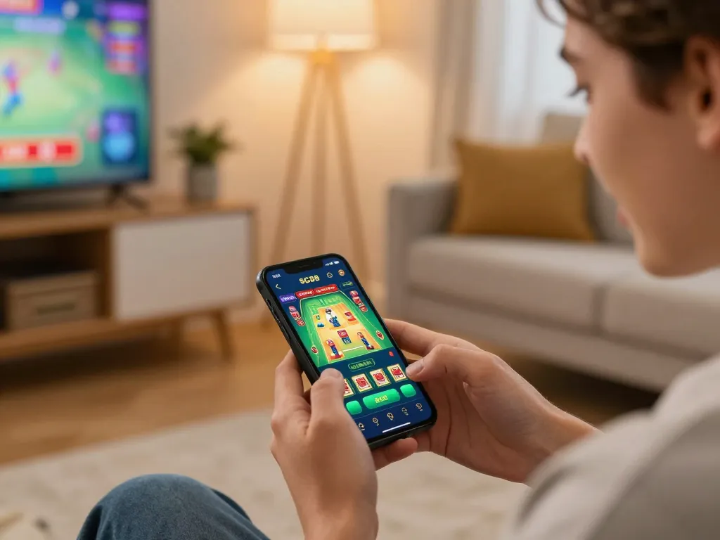 Playing on the SC88 app for an engaging online gambling experience in a cozy home setting