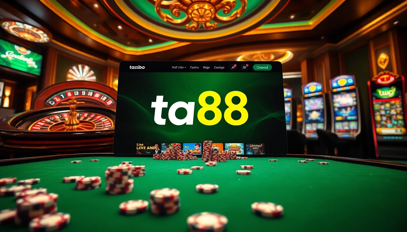 Experience thrilling online gambling with ta88's immersive casino interface and dynamic game elements.