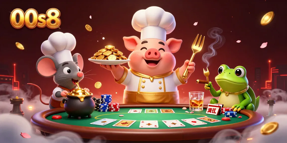 Playing in a vibrant casino scene, 00s8 unveils exciting opportunities with gold coins and poker action.
