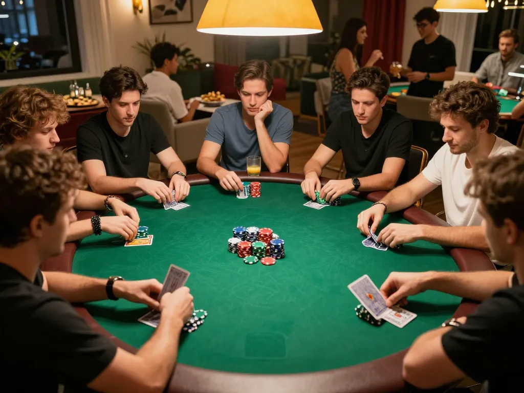 Engaged players enjoying a thrilling poker night with s8bet strategies in action