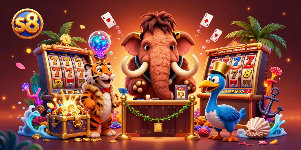 Engage in thrilling gameplay at s8 with vibrant slot games hosted by animated characters.