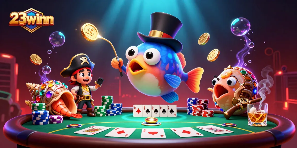 Engage in thrilling casino excitement at 23winn with a vibrant scene featuring a deep-sea anglerfish.