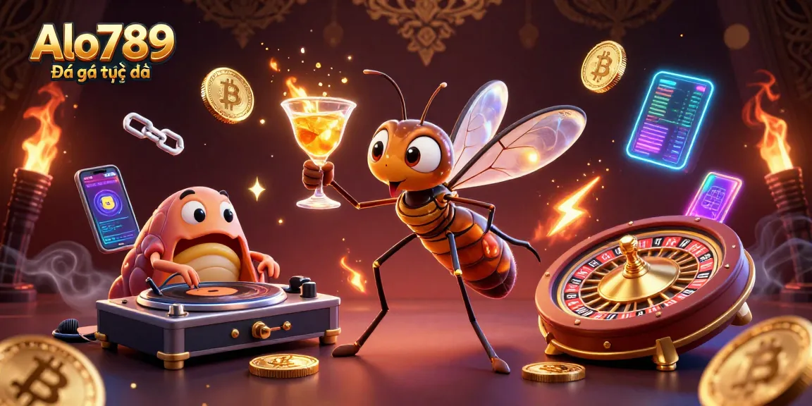 Alo789 Đá gà trực tiếp offers an exciting casino experience with dynamic characters in a vibrant scene.