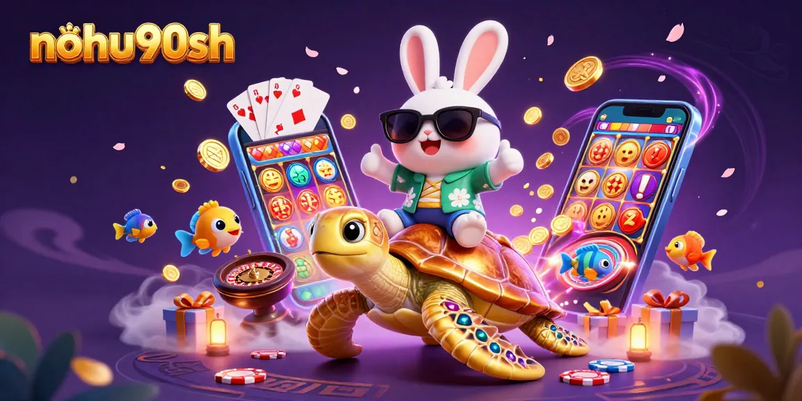 Enjoy the thrill of gaming at nohu90sh with playful characters, dynamic slot games, and vibrant colors.