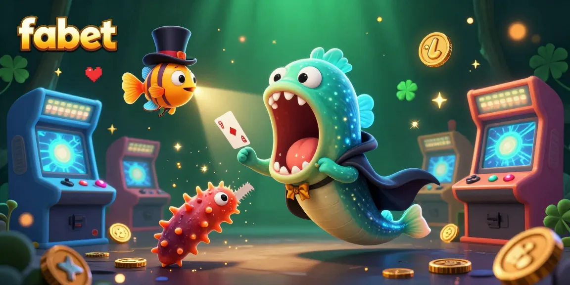 Experience fabet's magical moment with unique characters performing tricks in a vibrant casino setting.