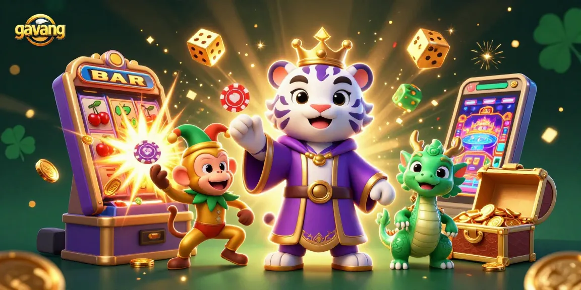 Engage with gavang's thrilling jackpot scene featuring playful characters and dynamic casino games.