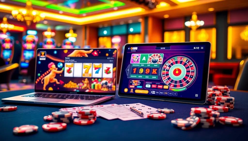 Experience thrilling gameplay at Cổng game gg88 with vibrant casino visuals and engaging online interfaces.
