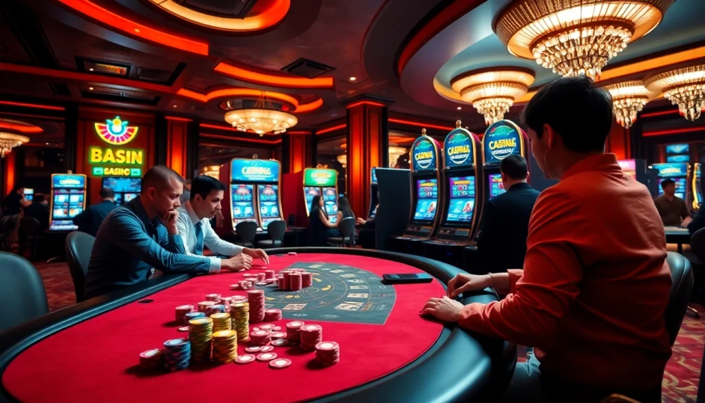 Experience the excitement of online betting at https://88vv.marketing/, featuring vibrant casino tables and slot machines.
