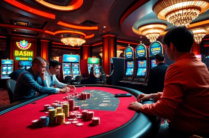Experience the excitement of online betting at https://88vv.marketing/, featuring vibrant casino tables and slot machines.