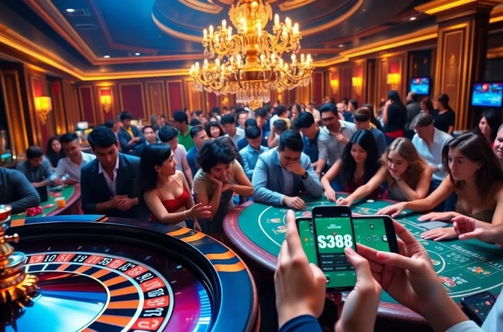 Experience thrilling gameplay with SV 388 in a vibrant casino atmosphere filled with excitement.