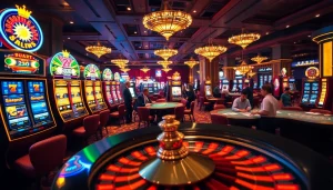 Experience thrilling games at 32WIN as players enjoy various casino activities with vibrant energy.
