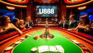 Players enjoying exciting games with u888 at a luxurious casino table enhancing the thrilling gambling experience.