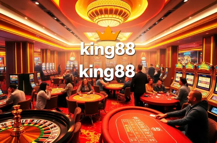 Players enjoying games at king88 casino with vivid lights and thrilling action.