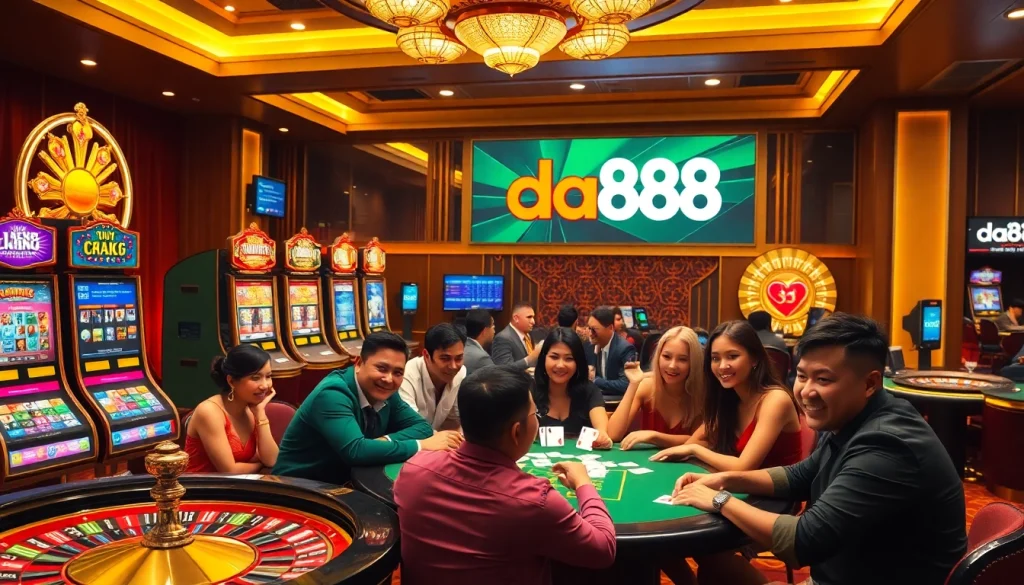 Experience the thrill of gambling at da88 with engaging poker gameplay in a luxurious casino.