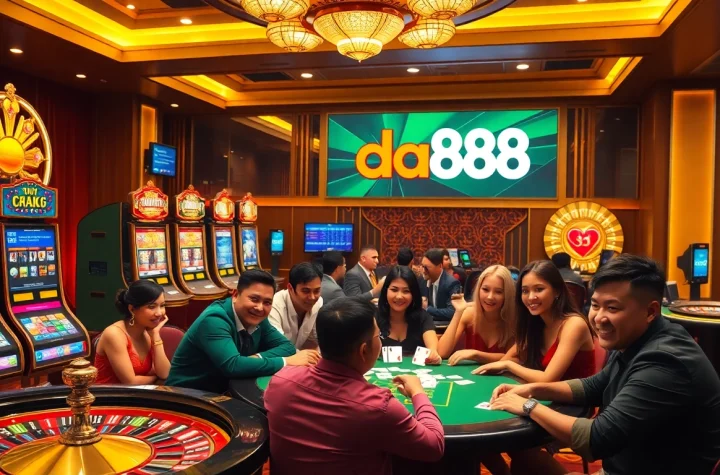 Experience the thrill of gambling at da88 with engaging poker gameplay in a luxurious casino.